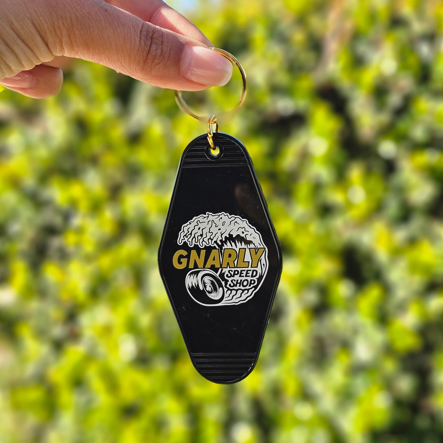 Gnarly Speed Shop Motel Keychain