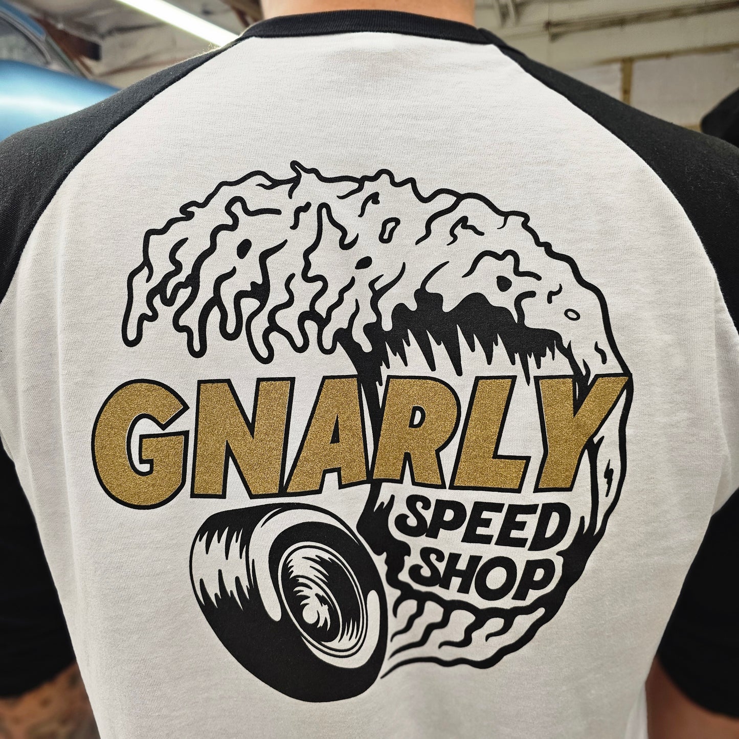 Gnarly Speed Shop Logo Baseball Tee