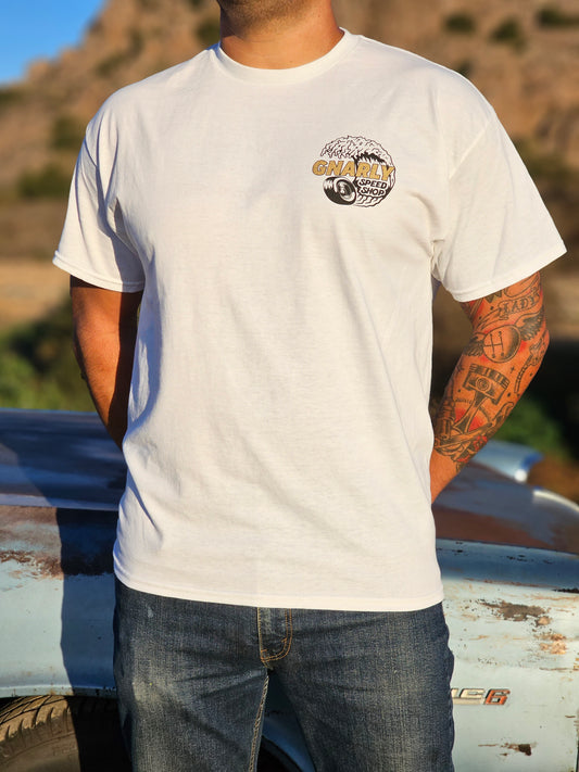 White Gnarly Speed Shop Logo T-Shirt