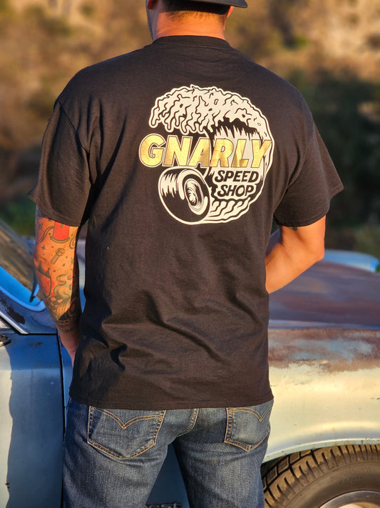 Black Gnarly Speed Shop Logo T-Shirt