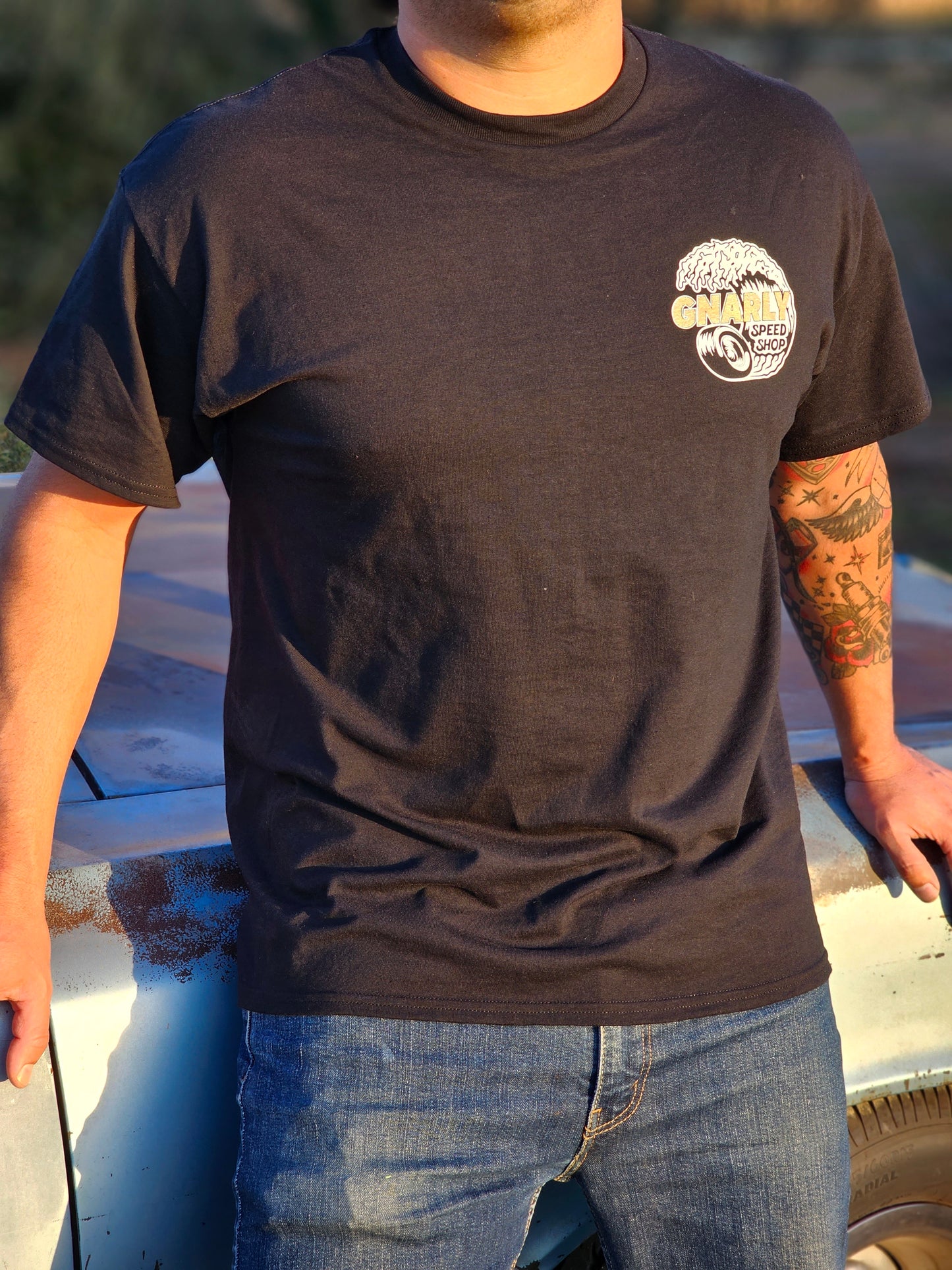 Black Gnarly Speed Shop Logo T-Shirt