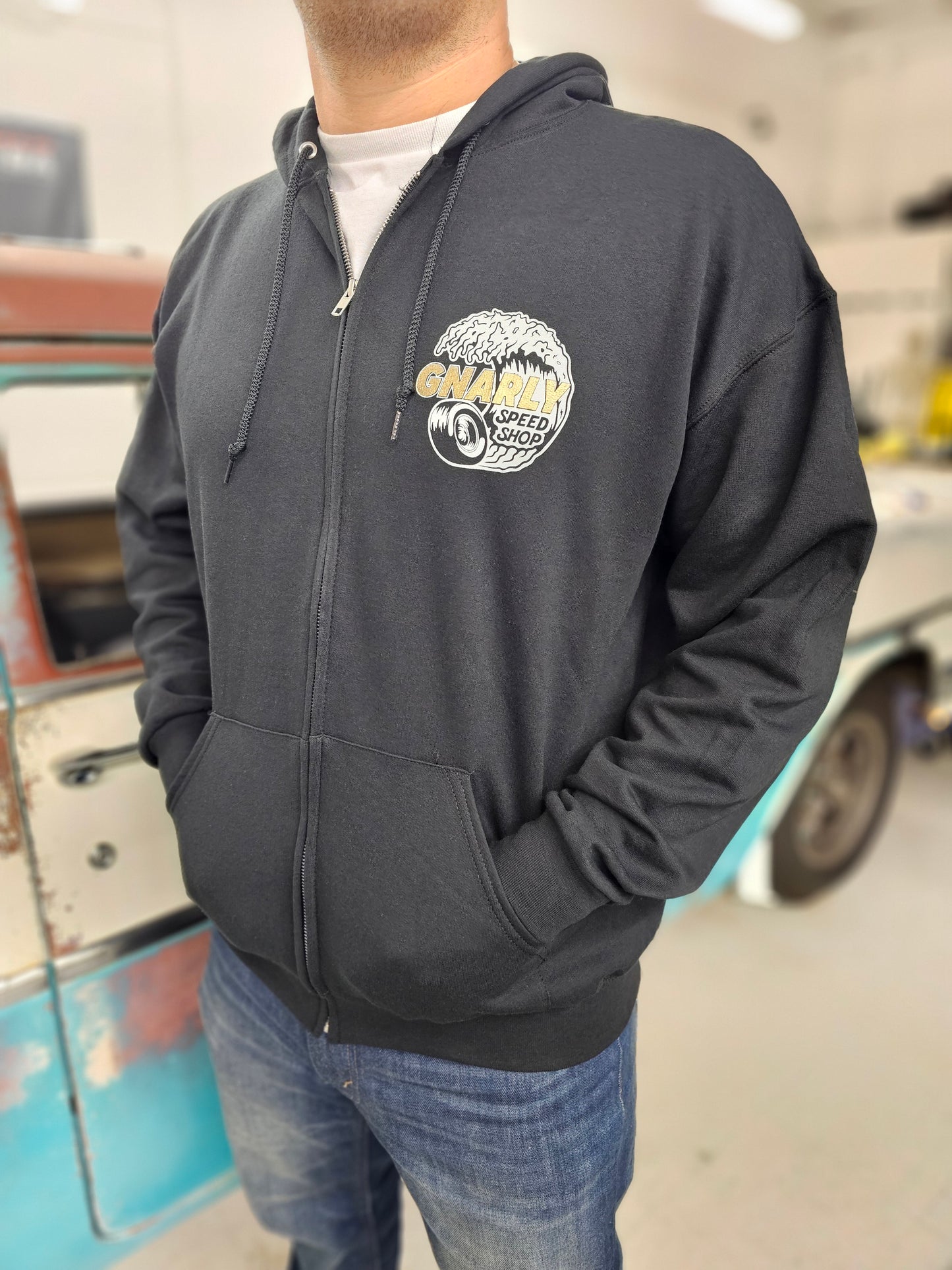 Gnarly Speed Shop Logo Zip Up Hoodie