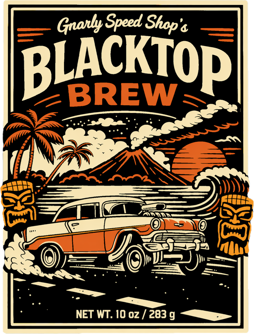 Blacktop Brew - Premium Dark Roasted Coffee (Whole Bean 10z)
