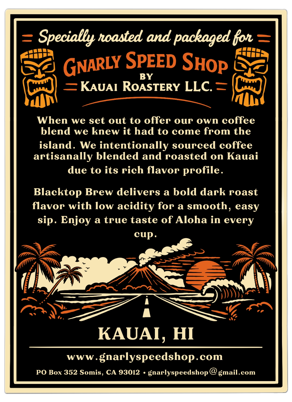 Blacktop Brew - Premium Dark Roasted Coffee (Whole Bean 10z)