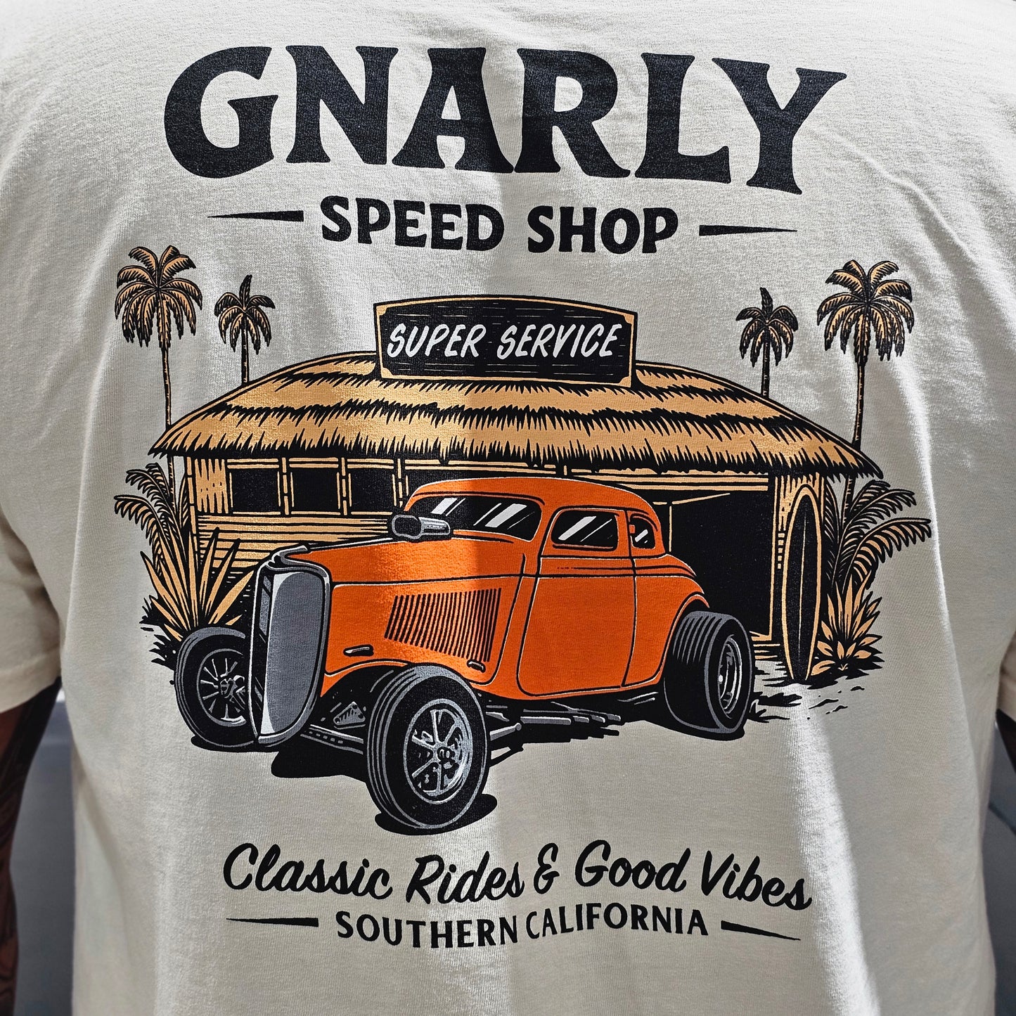 Gnarly Beach Shack T-Shirt (Cream)