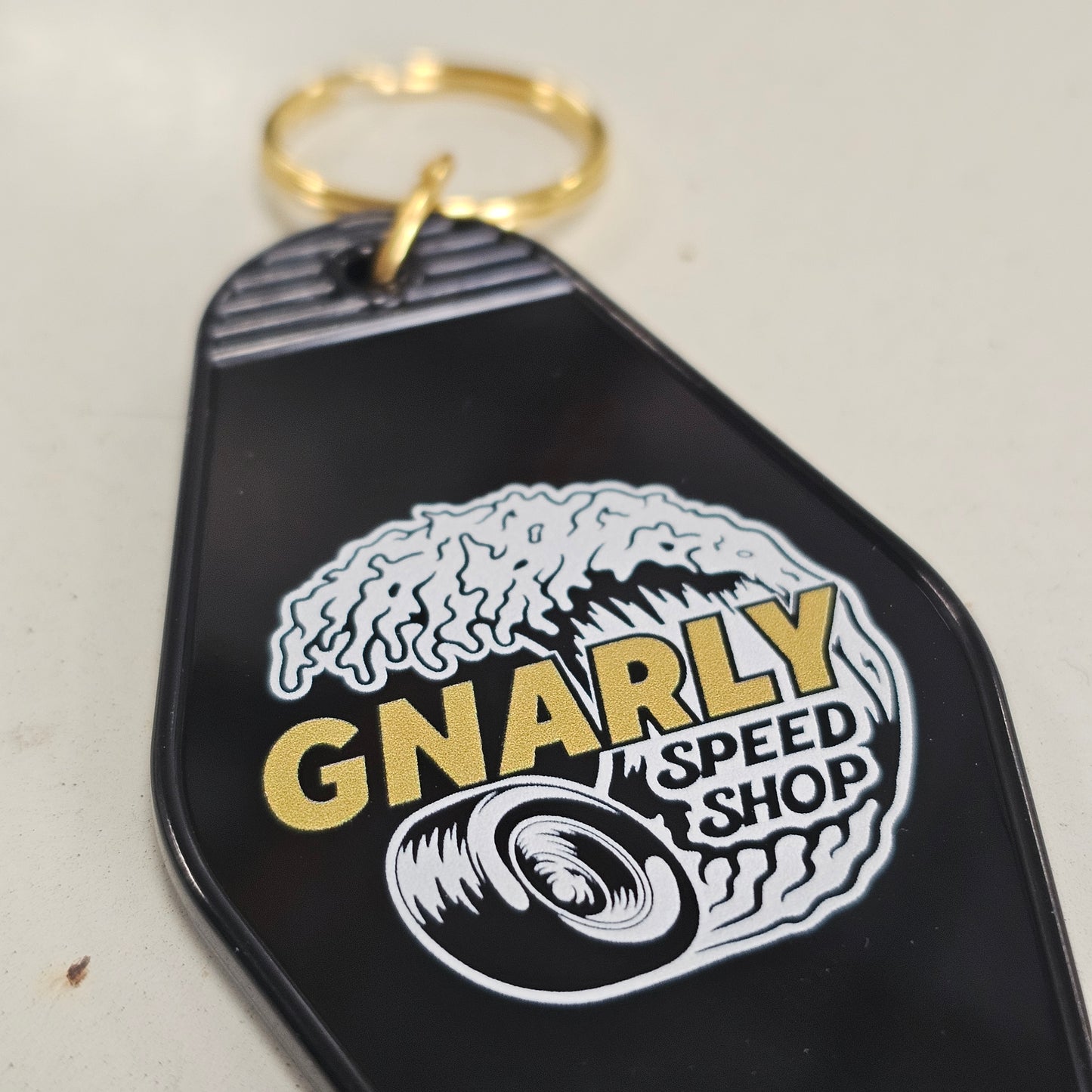 Gnarly Speed Shop Motel Keychain