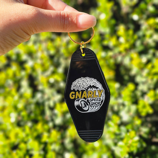 Gnarly Speed Shop Motel Keychain