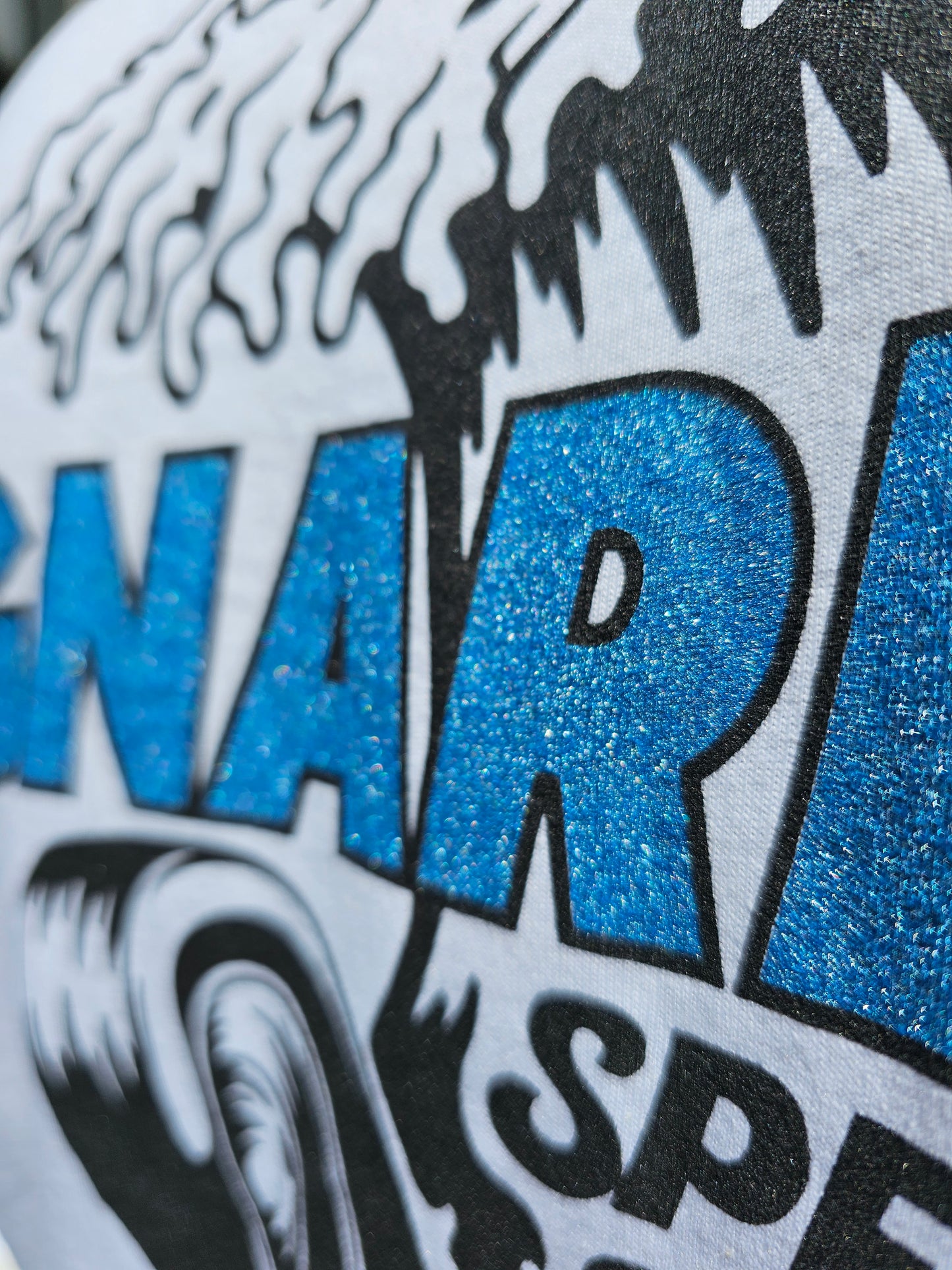 Gnarly Speed Shop Blue Glitter Logo T-Shirt