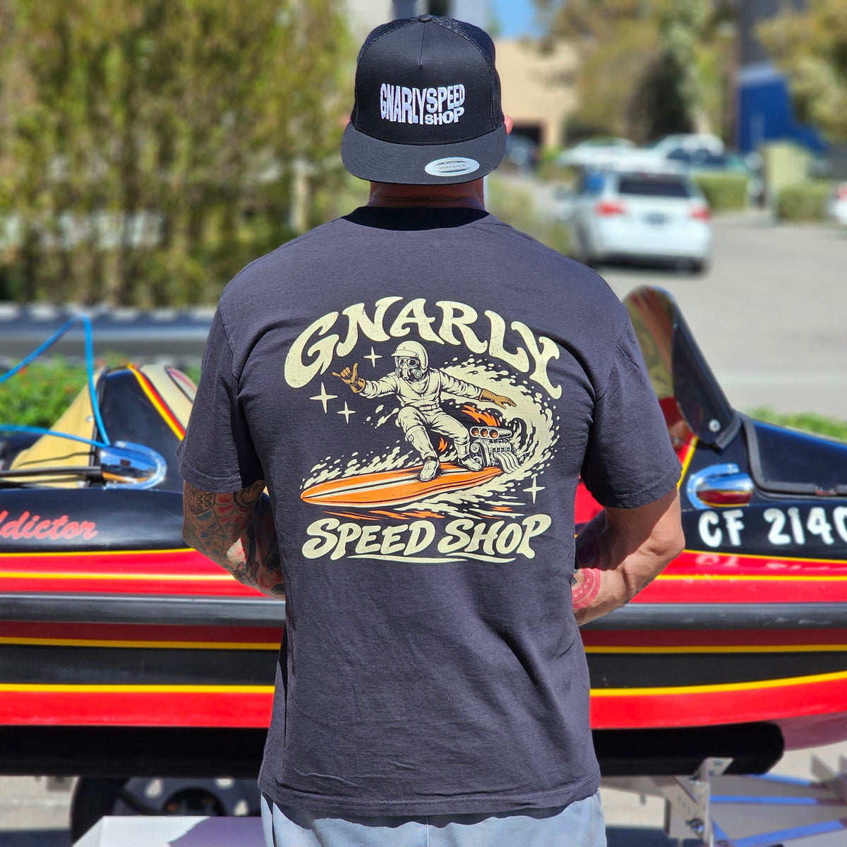 Gnarly Speed Shop Surfing Racer T-Shirt