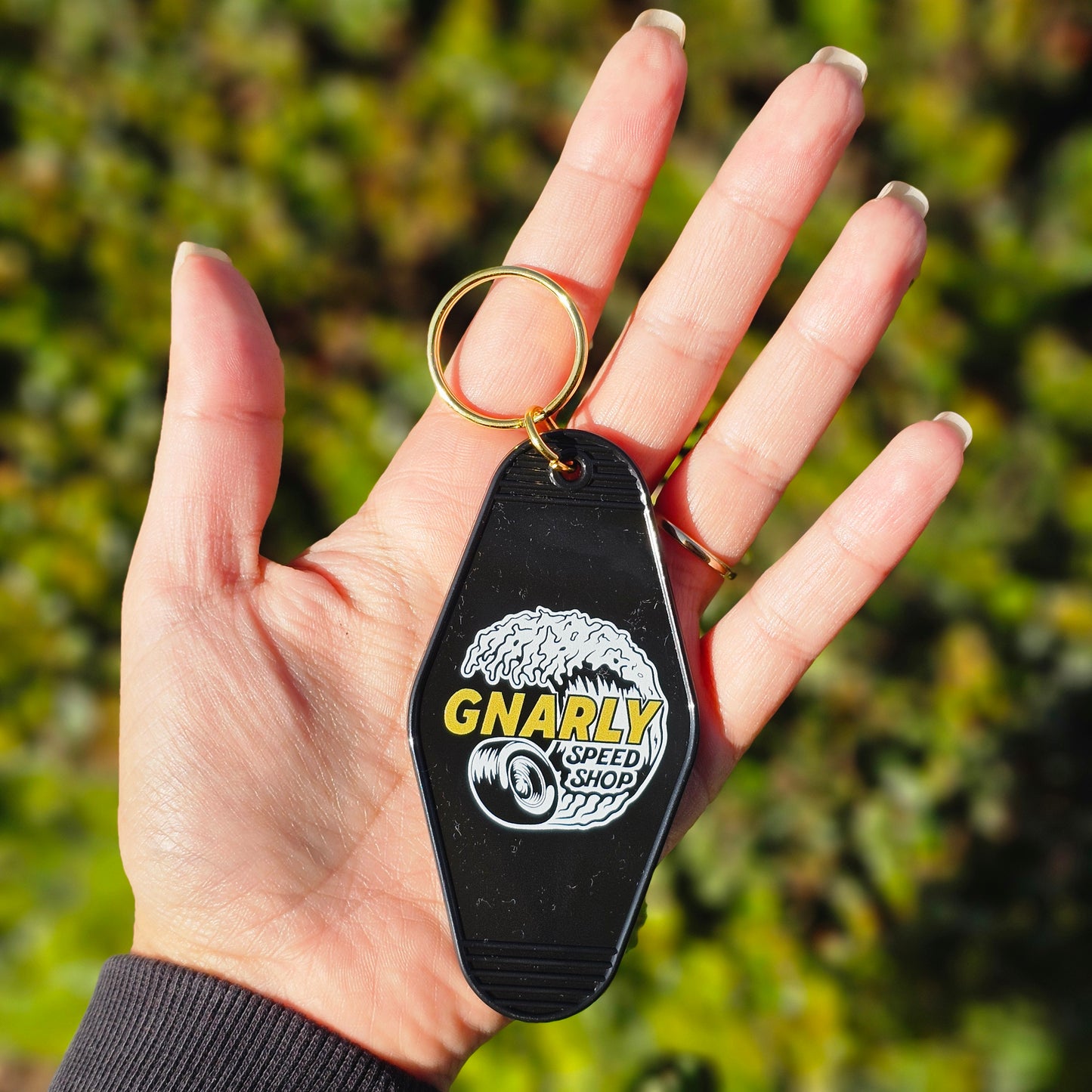 Gnarly Speed Shop Motel Keychain