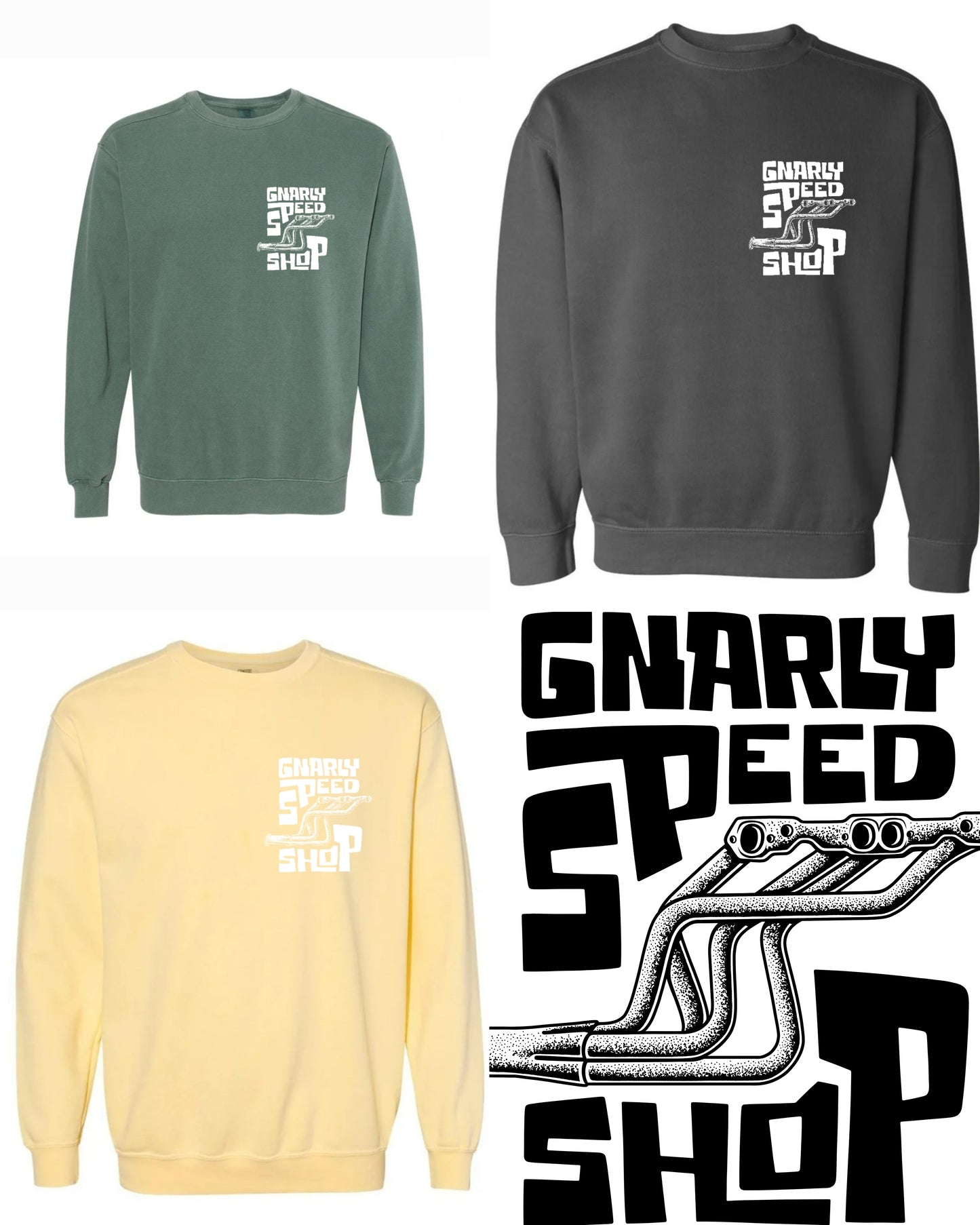 PREORDER: Gnarly Speed Shop Header Crewneck Sweater (Ships In 3-4 Weeks)