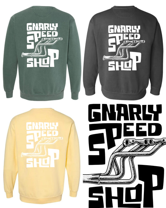 PREORDER: Gnarly Speed Shop Header Crewneck Sweater (Ships In 3-4 Weeks)