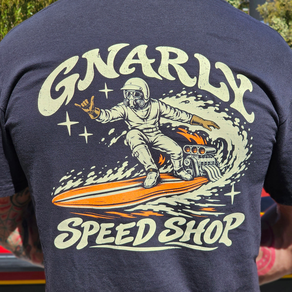 Gnarly Speed Shop Surfing Racer T-Shirt