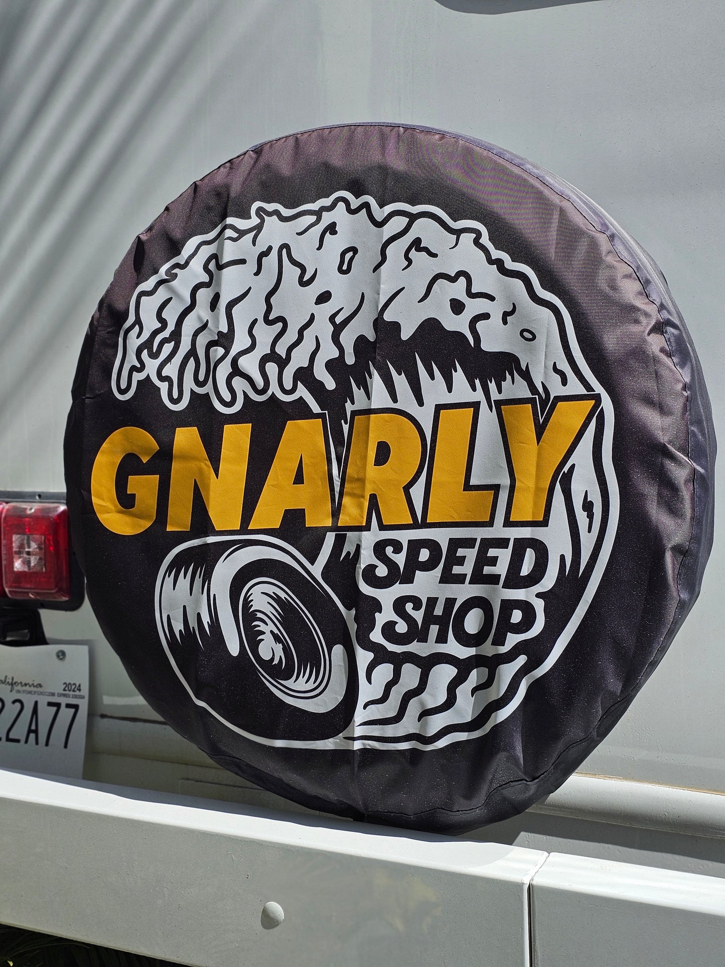 Gnarly Speed Shop Logo Tire Cover