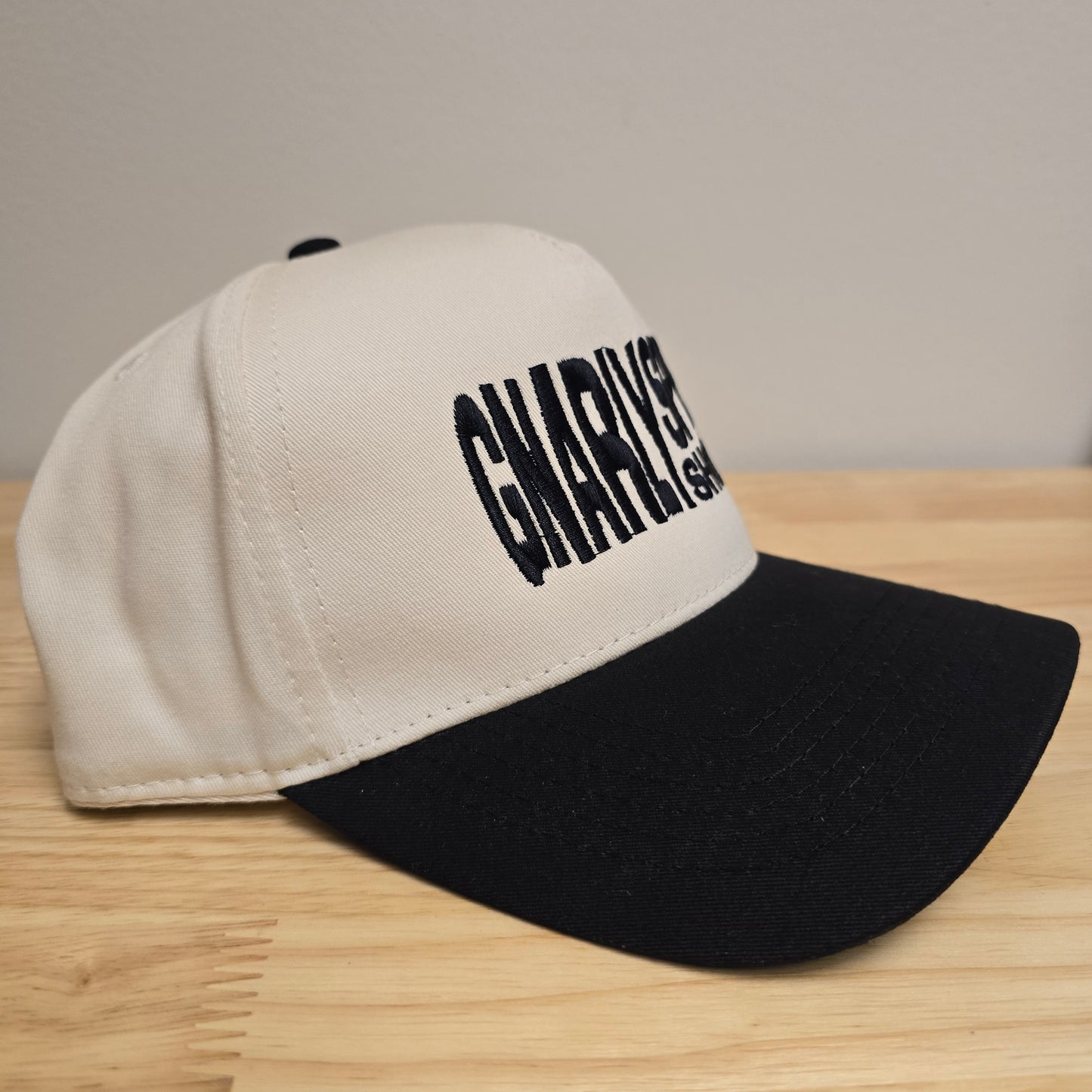Totally Gnarly Embroidered Curve Bill Hat (Two Tone)