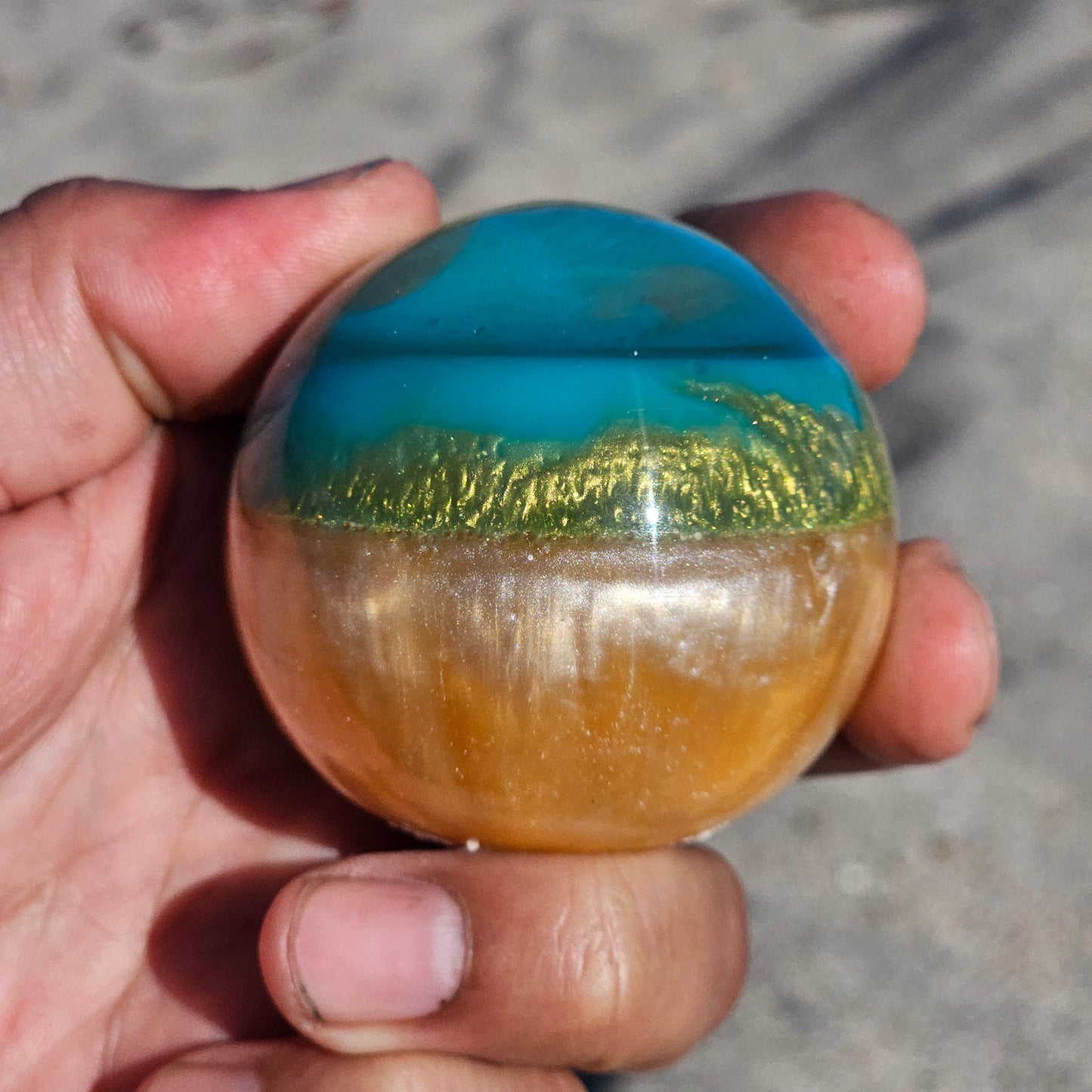 1/1 Blue Orange Metallic Shifter Ball