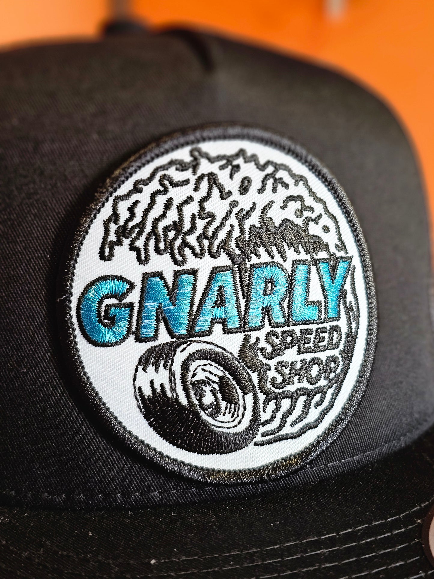 Gnarly Speed Shop Blue Glitter Logo Hat