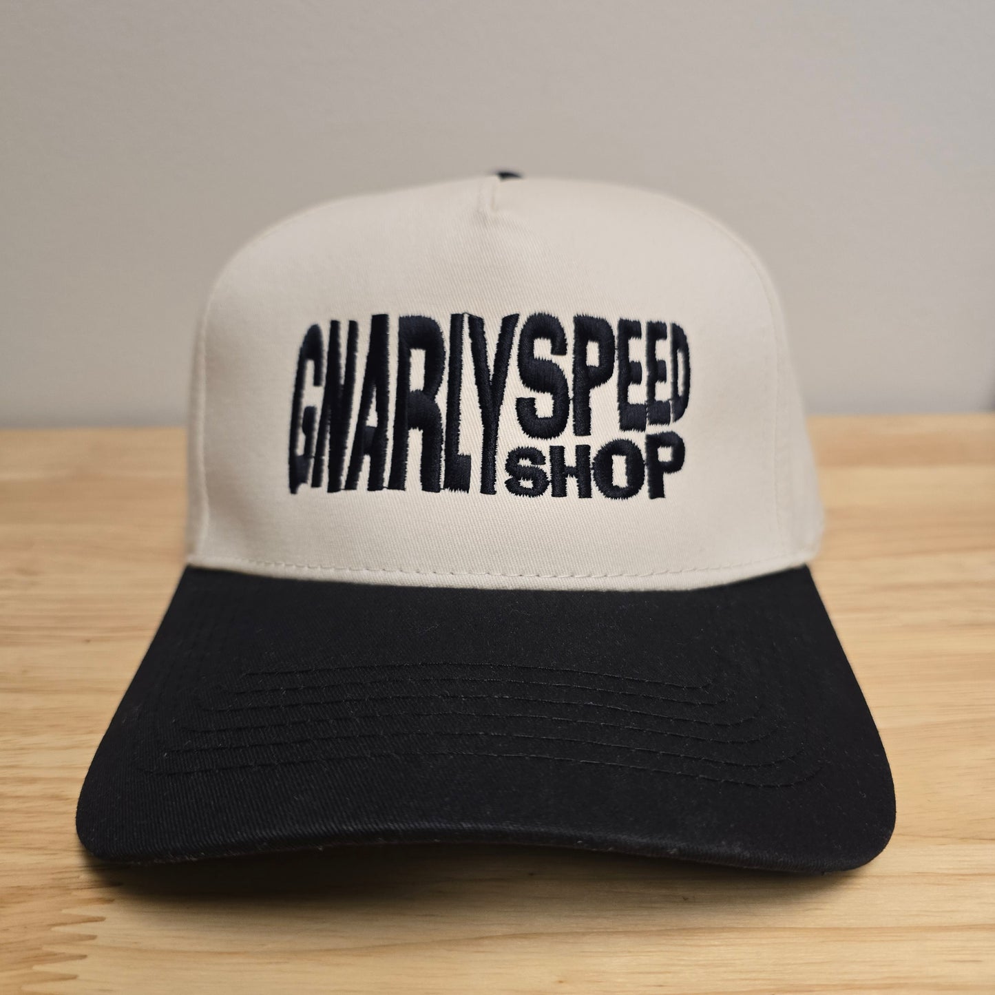 Totally Gnarly Embroidered Curve Bill Hat (Two Tone)