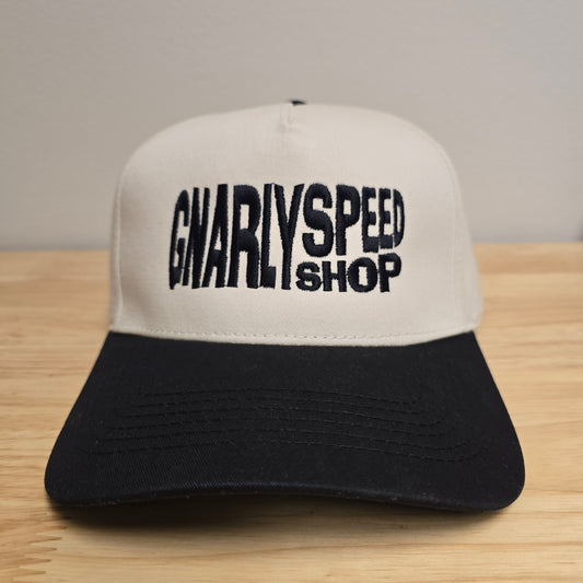 Totally Gnarly Embroidered Curve Bill Hat (Two Tone)