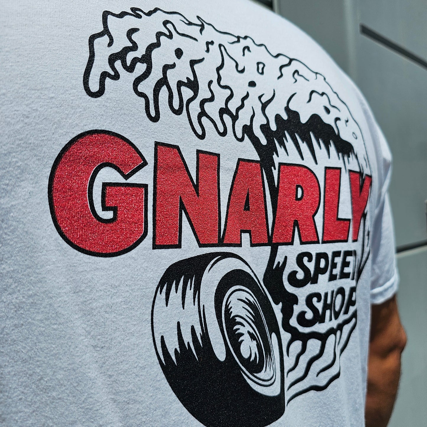 Gnarly Speed Shop Red Glitter T-Shirt