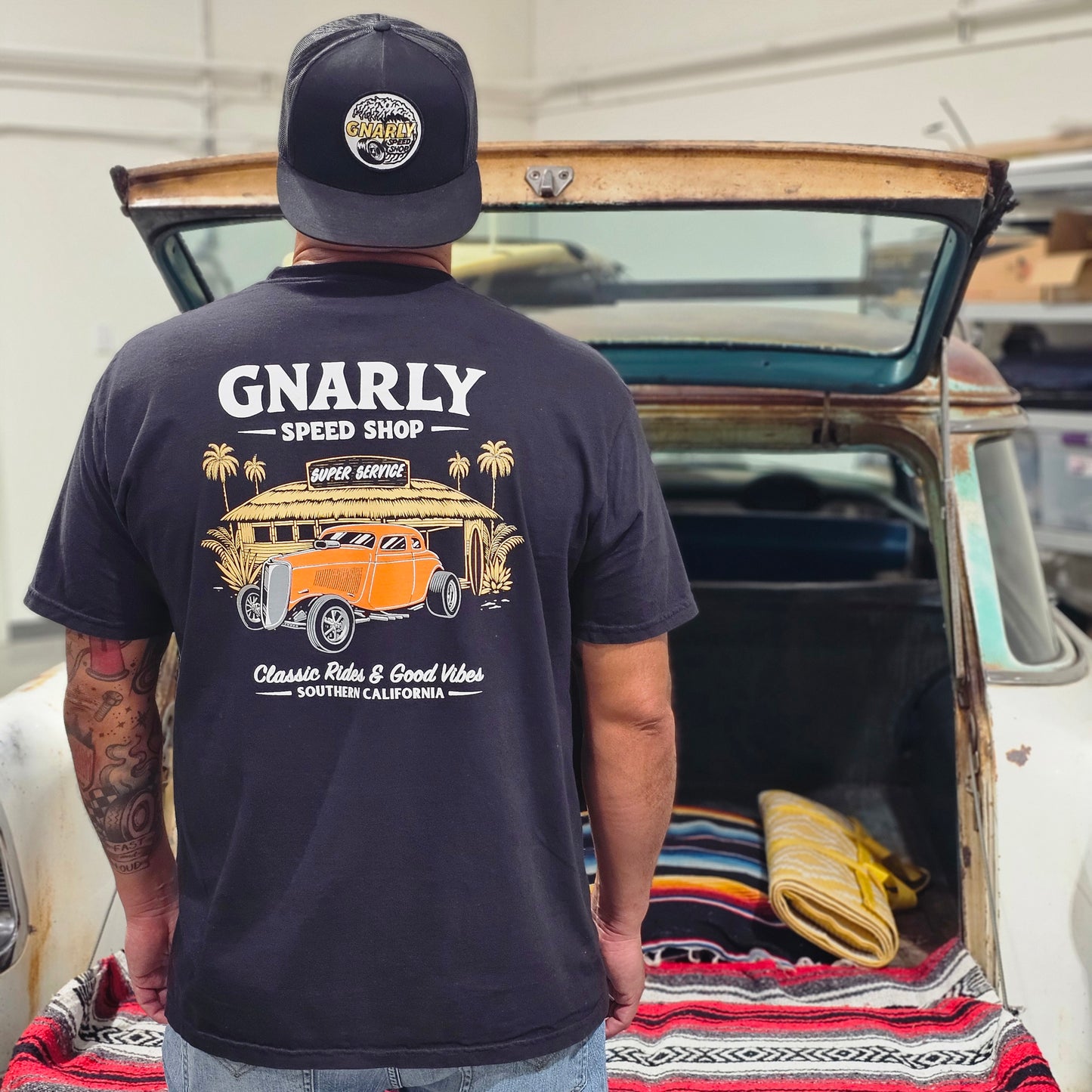 Gnarly Beach Shack T-Shirt (Black)
